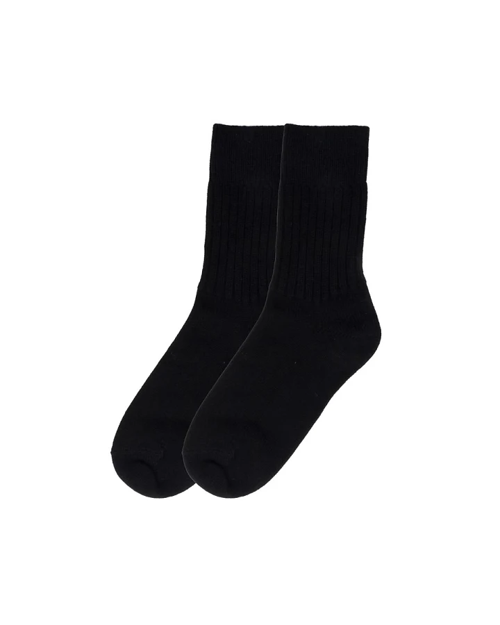 Damen Wollsocken mit Alpaka schwarz Gr. 38-39