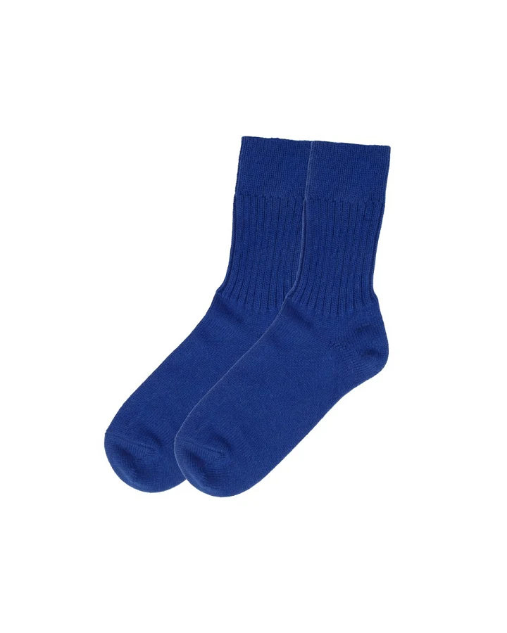Damen Wollsocken mit Alpaka kobald-blau Gr. 38-39