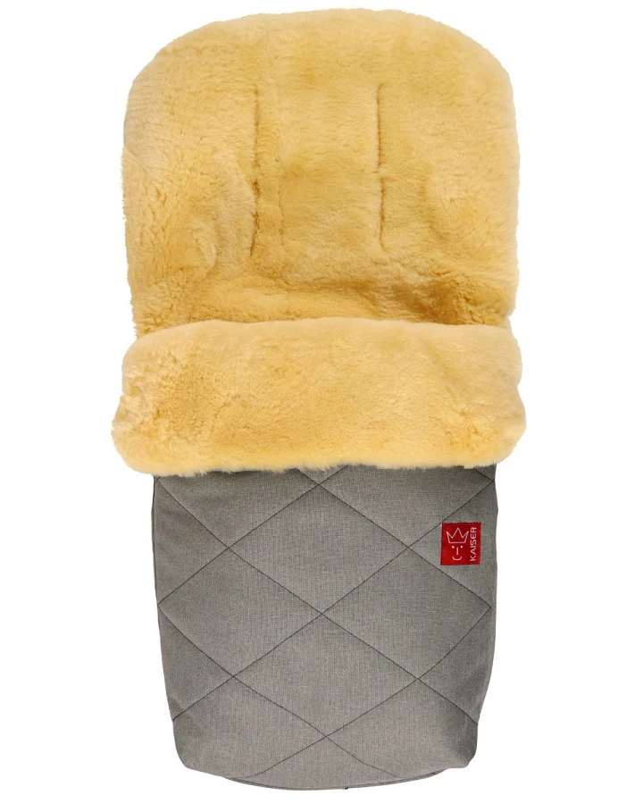 Kaiser Naturfellprodukte Fußsack Kinderwagen Lammfell "NATURA" medizinisch gegerbt grau Länge 90 cm, Breite 45 cm (6-36 Monate)