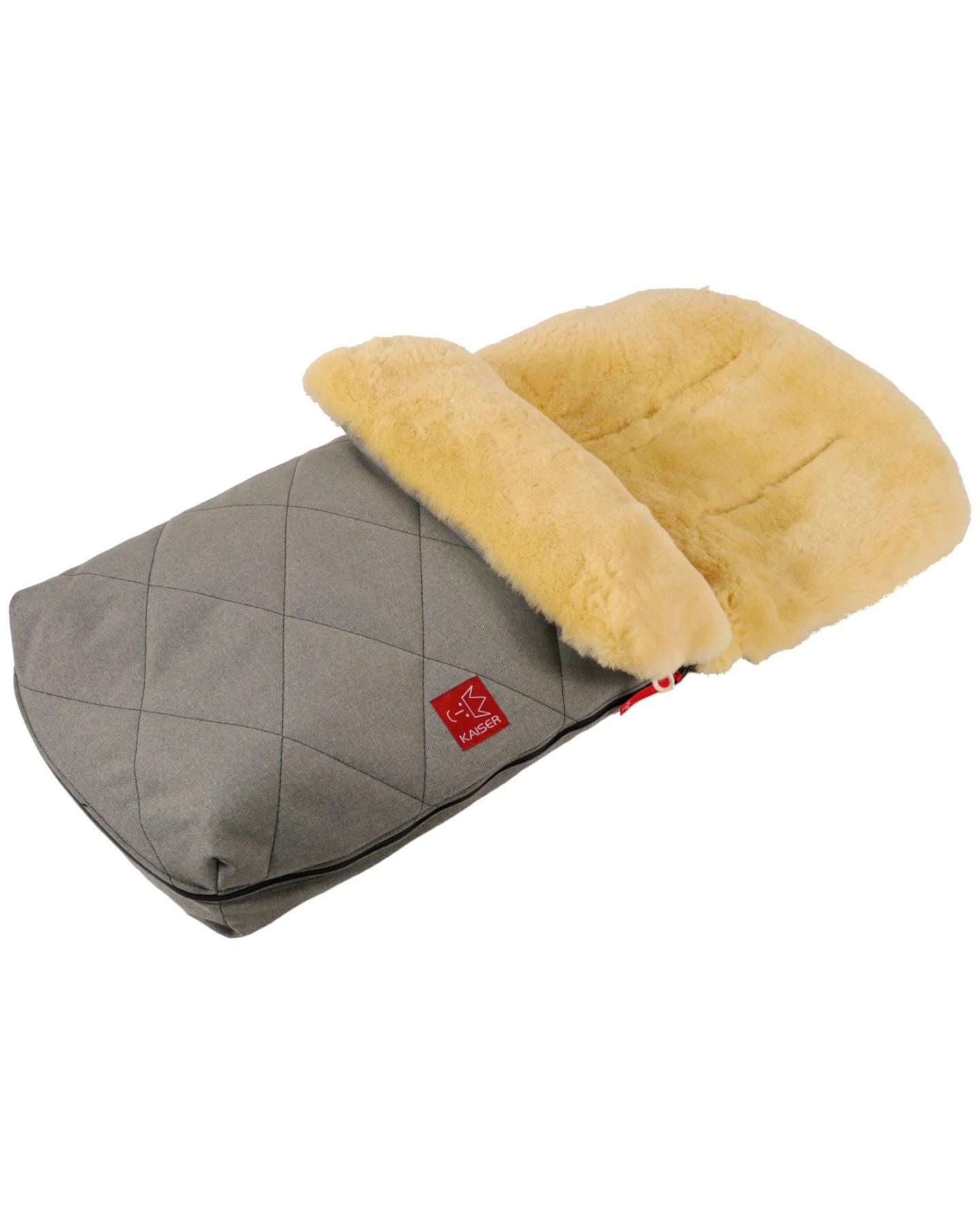 Kaiser Naturfellprodukte Fußsack Kinderwagen Lammfell "NATURA" medizinisch gegerbt grau Länge 90 cm, Breite 45 cm (6-36 Monate) – Ansicht 2