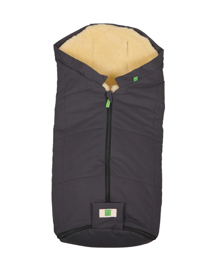 Kaiser Naturfellprodukte Fußsack Kinderwagen Lammfell "IGLU" medizinisch gegerbt anthrazit Länge 98 cm, Breite 45 cm (6-36 Monate)