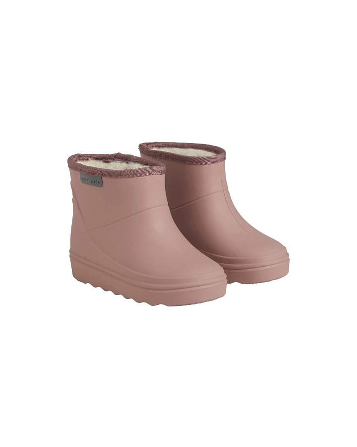 Kinder Gummistiefel mit kurzem Schaft und Schurwollfell, old rose Gr.21