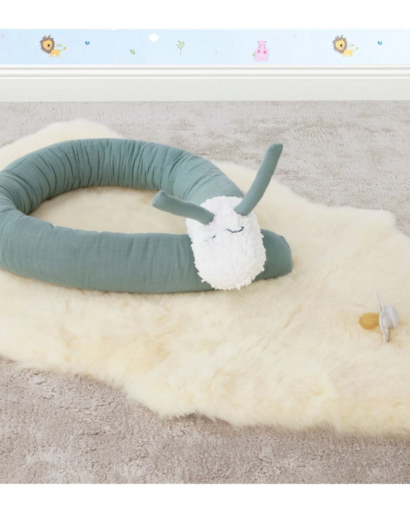 Kuschelschnecke Musselin lindgrün Länge ca. 110 cm – Ansicht 2