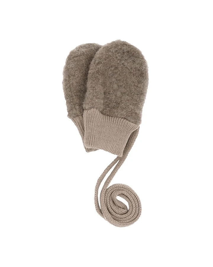 Baby Handschuhe Bio-Schurwolle Fleece braun-meliert Gr. 3 (3 Mon.)