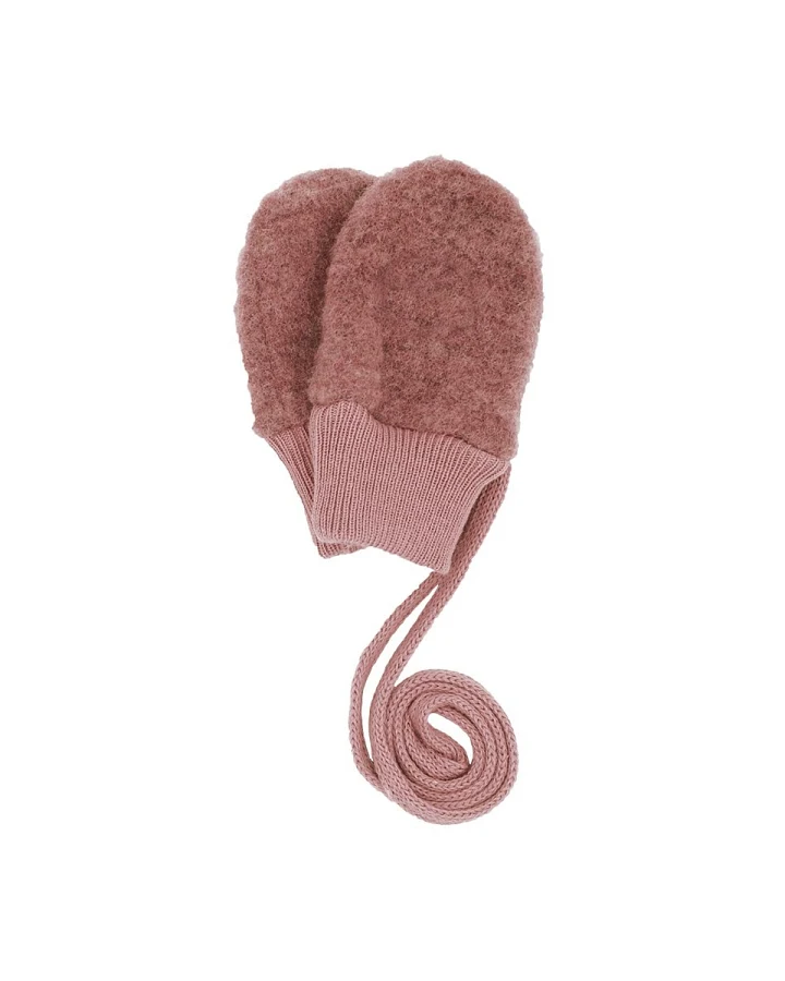 Baby Handschuhe Bio-Schurwolle Fleece heiderose-meliert Gr. 1 (1 Mon.)