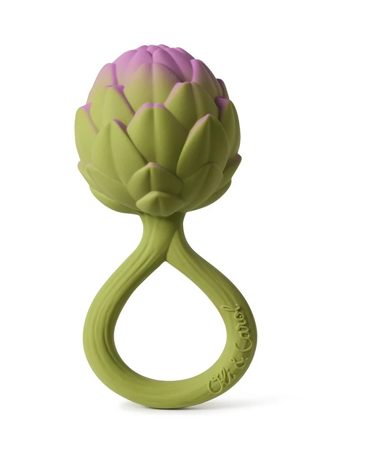 Baby Greifling und Rassel Naturkautschuk Artichoke Gr.1, Maße 6 x 4,8 x 11,3 cm