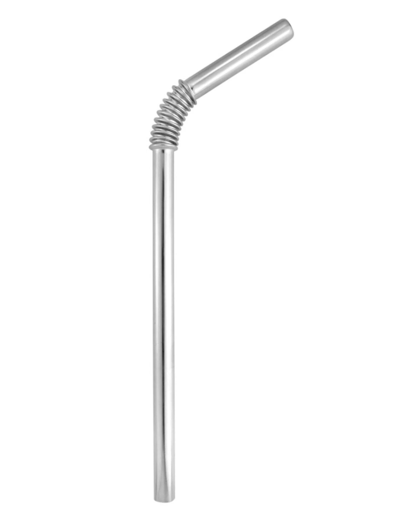 Edelstahl-Trinkhalme Turtleneck, silber, 4er-Set inkl. Reinigungsbürste, Länge 22 cm – Ansicht 2