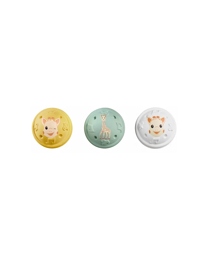 3 musikalische Bälle Babyspielzeug aus Naturkautschuk ab 3 Mon., Durchmesser Ball 5,5 cm