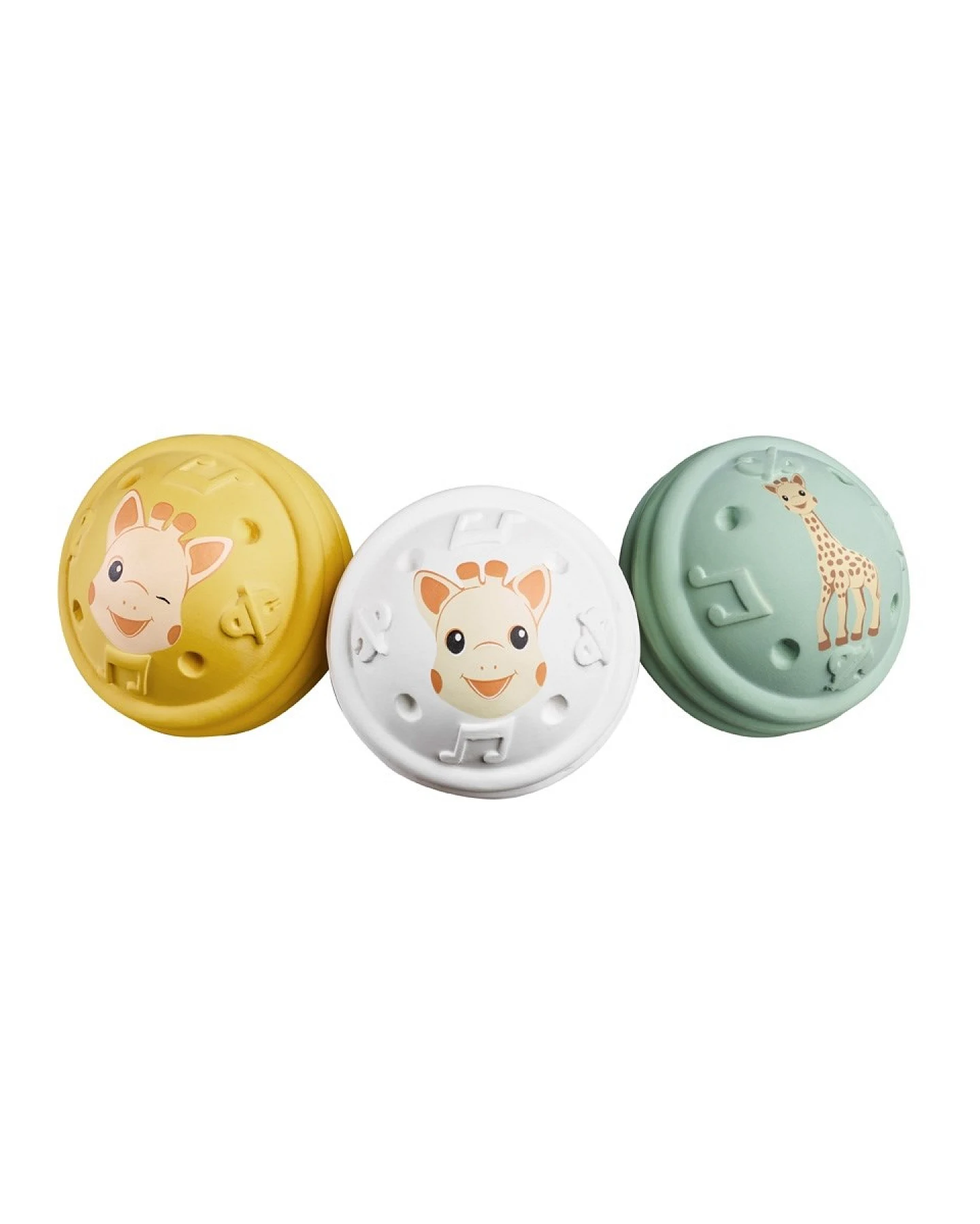3 musikalische Bälle Babyspielzeug aus Naturkautschuk ab 3 Mon., Durchmesser Ball 5,5 cm – Ansicht 2