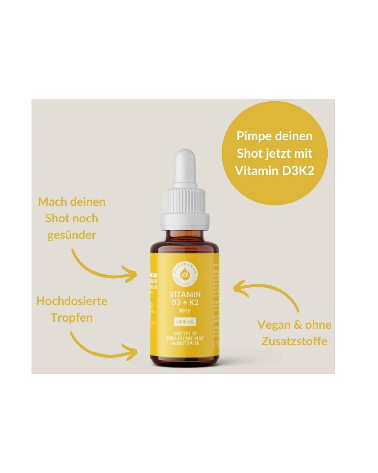 Vitamin D3 und K2 1000 Tropfen "Immunsystem & Knochengesundheit" – Ansicht 2