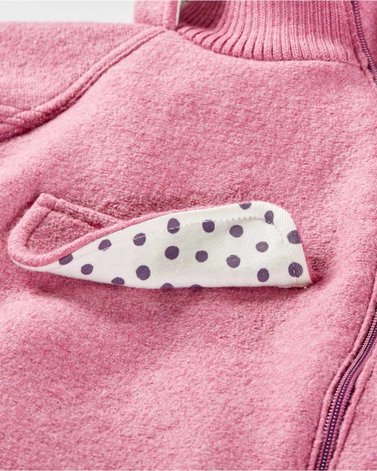 Kinder Jacke mit Kapuze Bio-Schurwolle Walk pink Gr.98/104 – Ansicht 2
