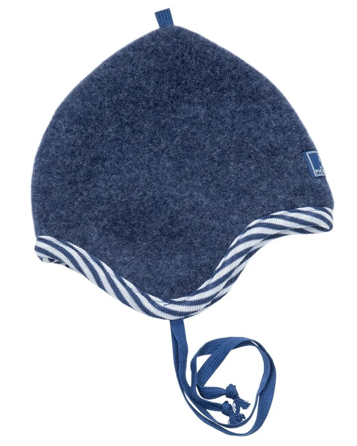 Pickapooh Kinder Mütze Bio-Merinowolle Fleece marine Gr.48