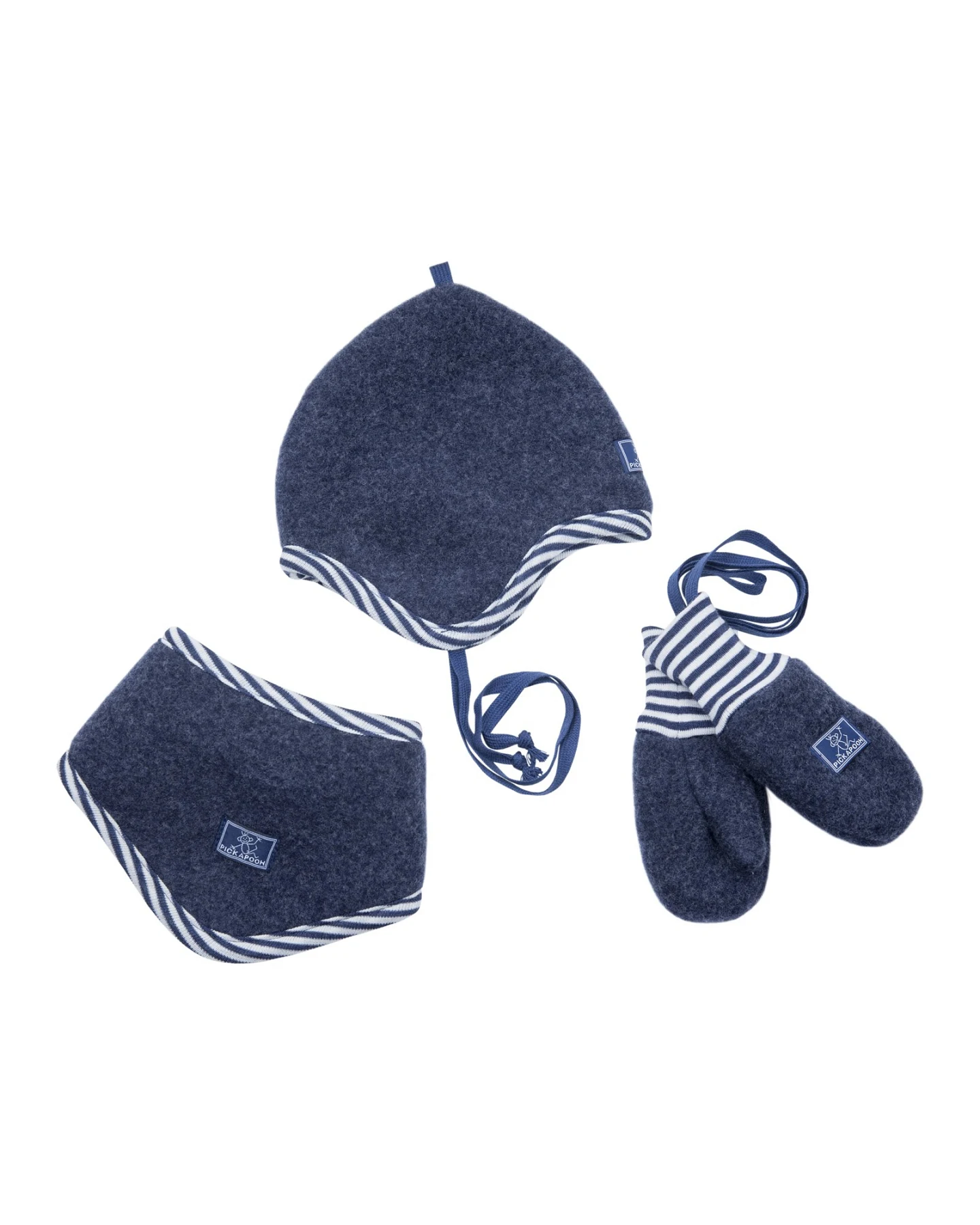 Pickapooh Kinder Mütze Bio-Merinowolle Fleece marine Gr.48 – Ansicht 2