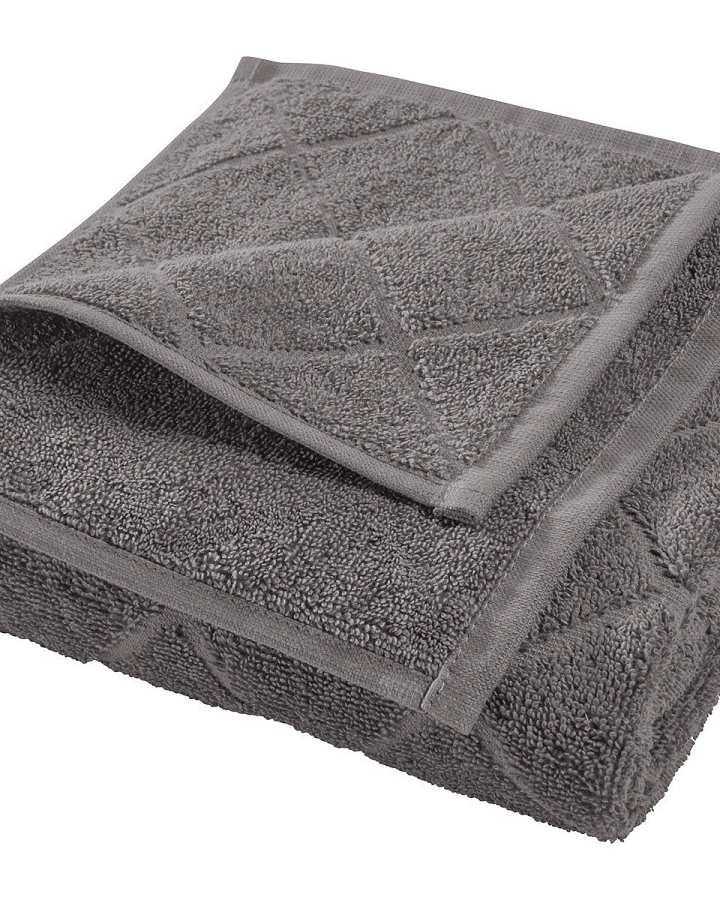 Handtuch Bio-Baumwolle Frottee Raute dunkelgrau Maße 50 x 100 cm