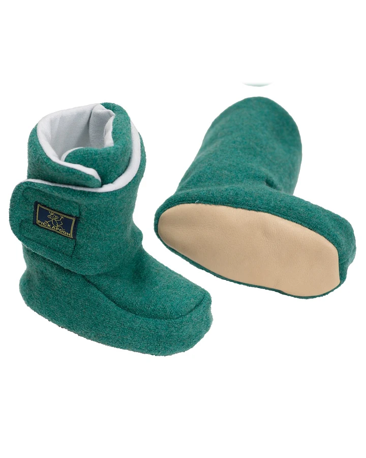 Pickapooh Baby Hausschuhe Walkpuschen melange-grün Gr.2 (3-6 Monate)