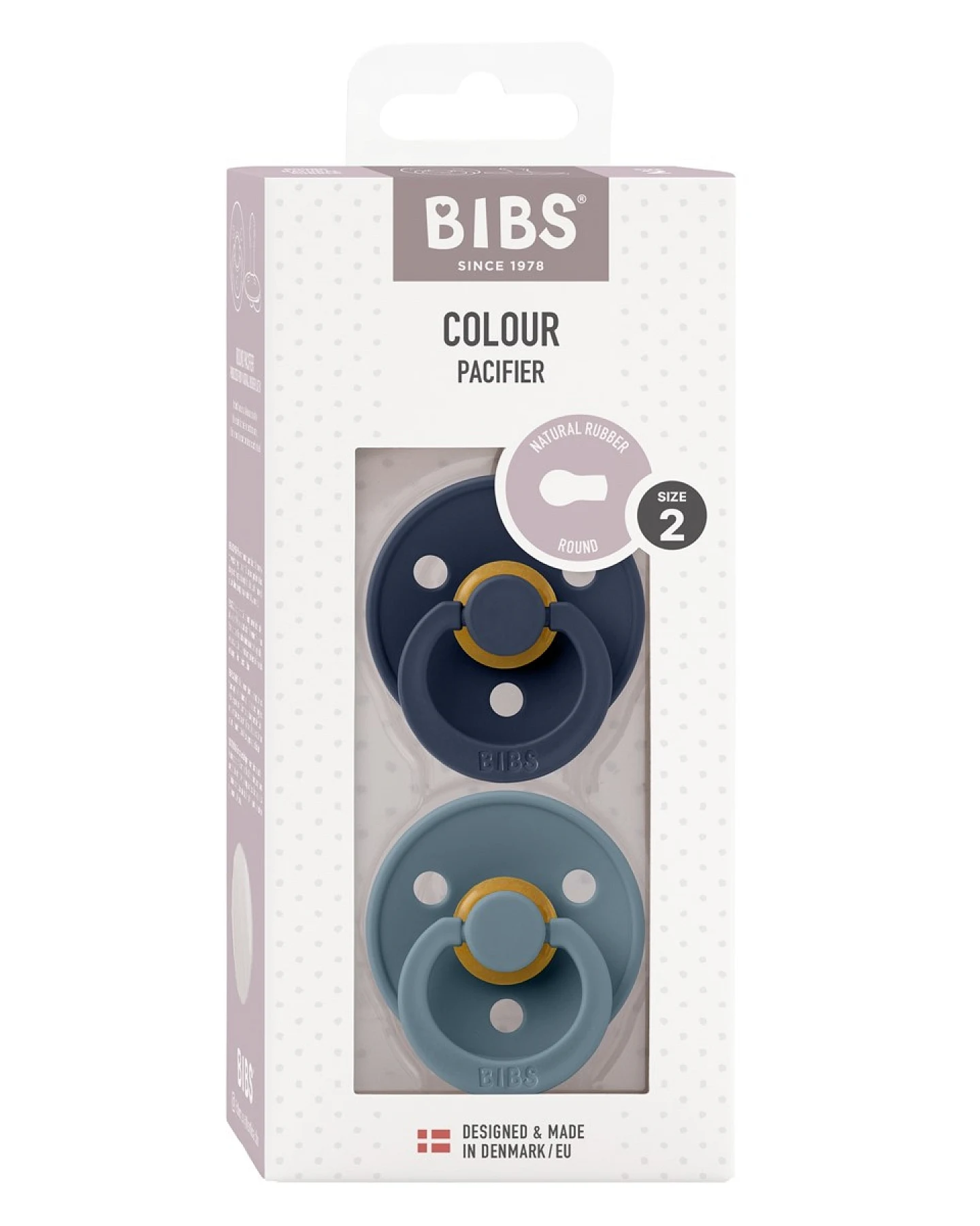 BIBS Schnuller Naturlatex "Colour" 2er Pack kirschförmig deep space-petrol 6-18 Monate – Ansicht 2