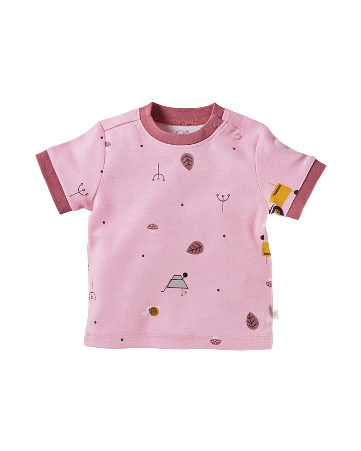 Baby T-Shirt Bio-Baumwolle Garten rosa Gr.62/68