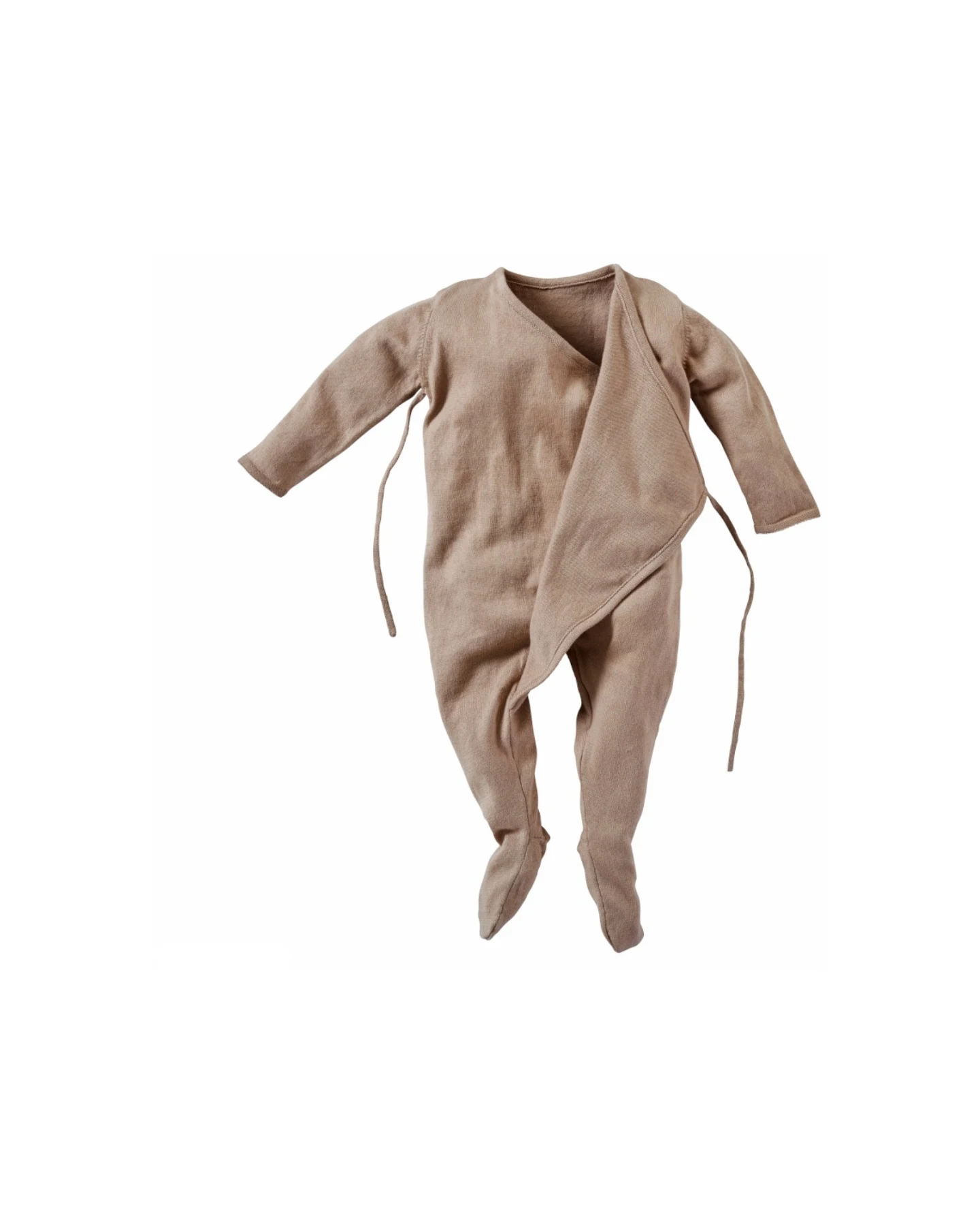 Baby Wickel Strampler Baumwolle Feinstrick beige Gr.50/56 – Ansicht 2