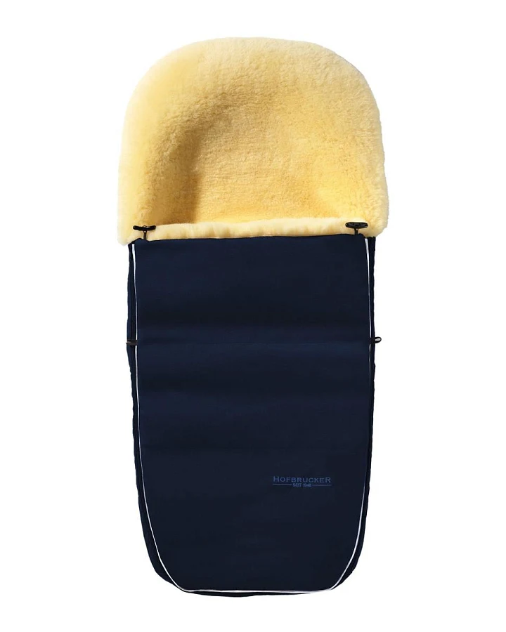Hofbrucker Fußsack Kinderwagen Lammfell "Polaris" navy blue Maße: 105 x 40 x 10 cm