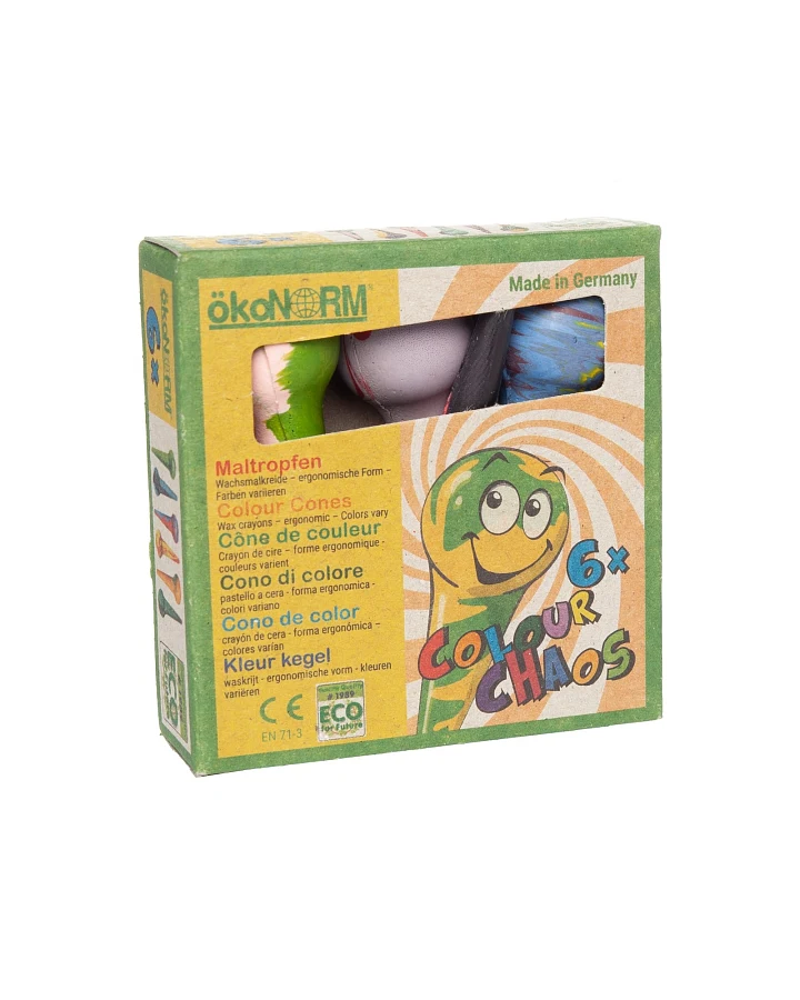 ökoNORM Maltropfen, Wachsmalstifte für Kinder, color chaos 6er
