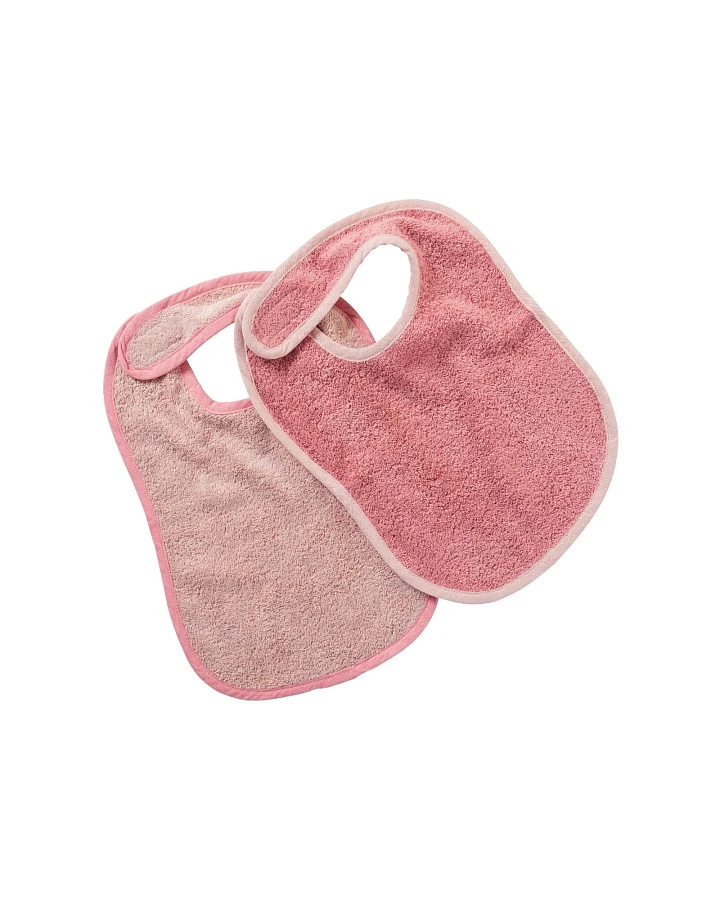 Lätzchen mit Klettverschluss Bio Baumwolle 2er Set rosa Maße 32 x 27 cm