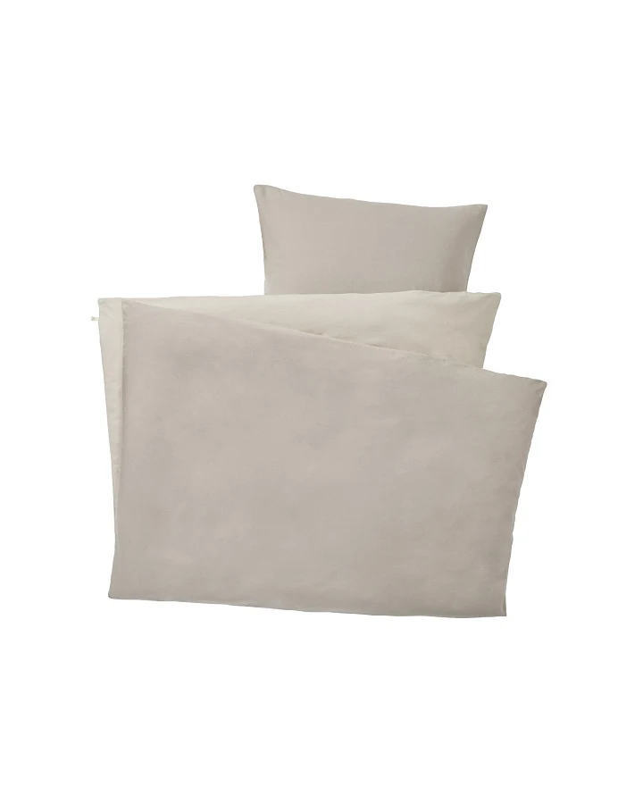 Biber Bettwäsche zum Wenden Bio-Baumwolle grau Bettbezug 135 x 200 cm, Kissen 80 x 80 cm