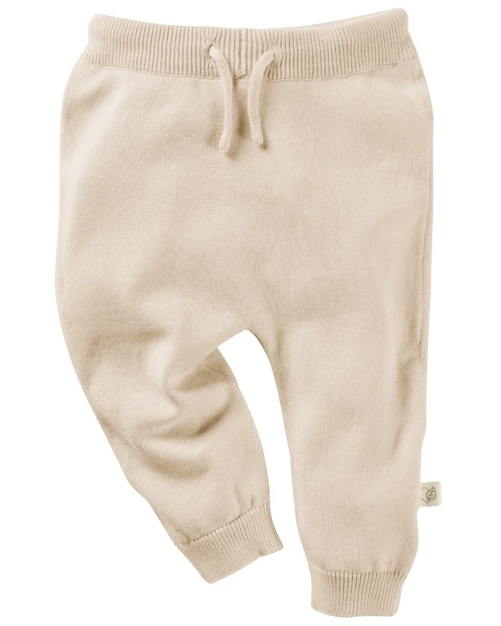 Baby Hose Strick-Qualität Bio-Baumwolle beige melange Gr.62/68