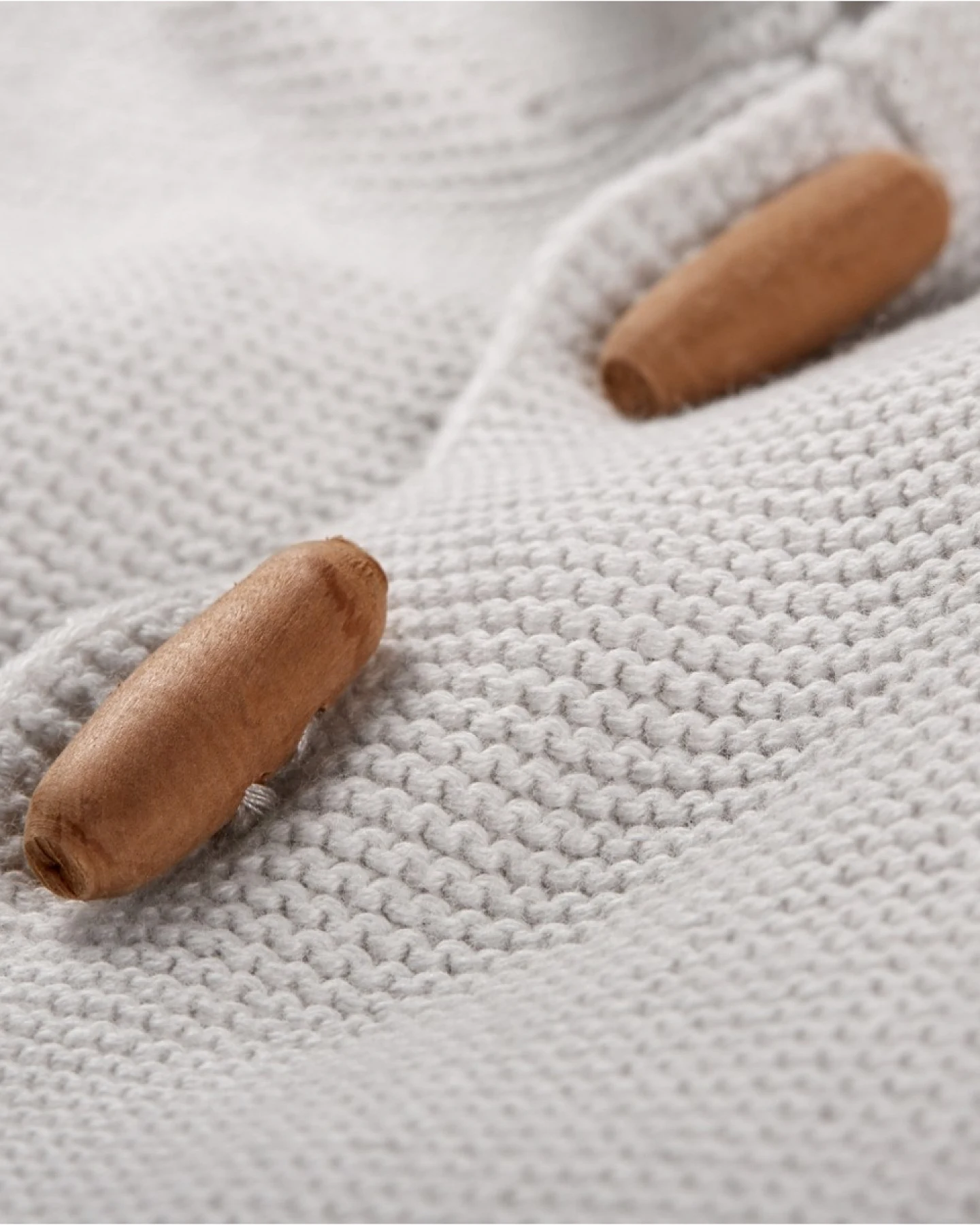 Kinder Strickjacke mit Kapuze Bio-Baumwolle hellgrau melange Gr. 122/128 – Ansicht 2