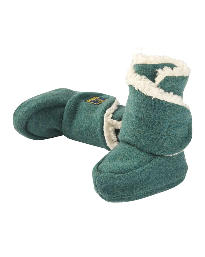 Pickapooh Baby Hausschuhe Babyschuhe Walk-Boots mit Klettverschluss melange-grün Gr.2 (3-6 Monate)