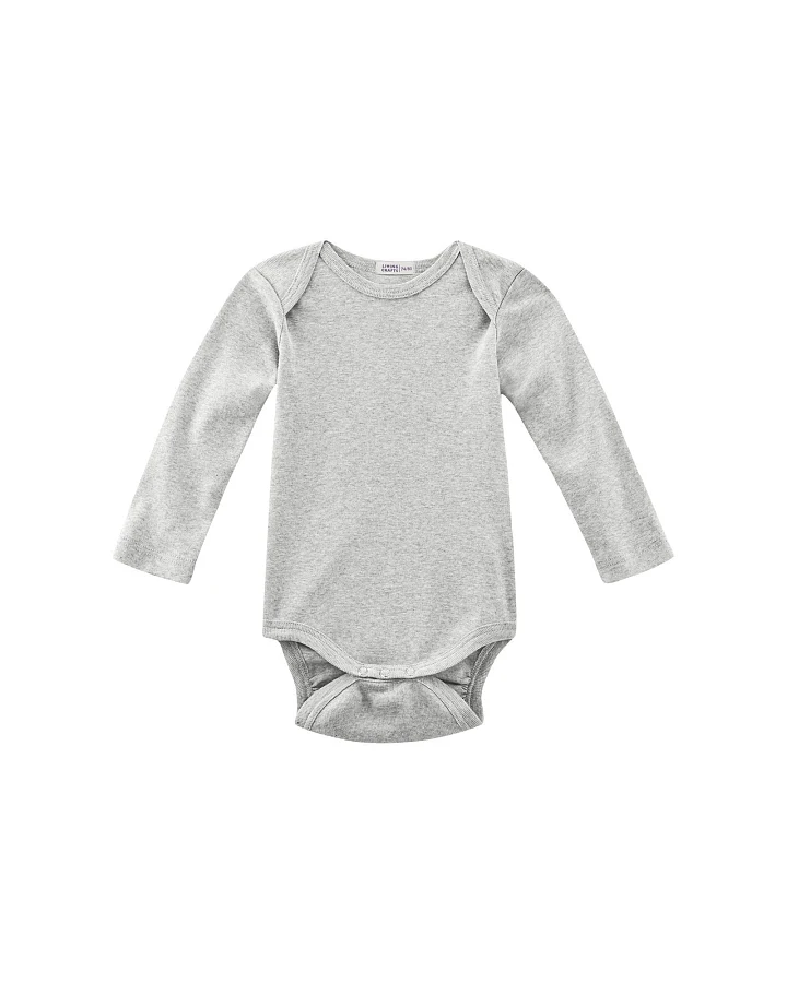 Living Crafts Baby Body Langarm Bio-Baumwolle grau-melange Gr. 62/68