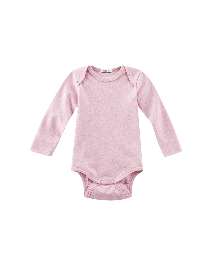 Living Crafts Baby Body Langarm Bio-Baumwolle rosa-melange Gr. 50/56