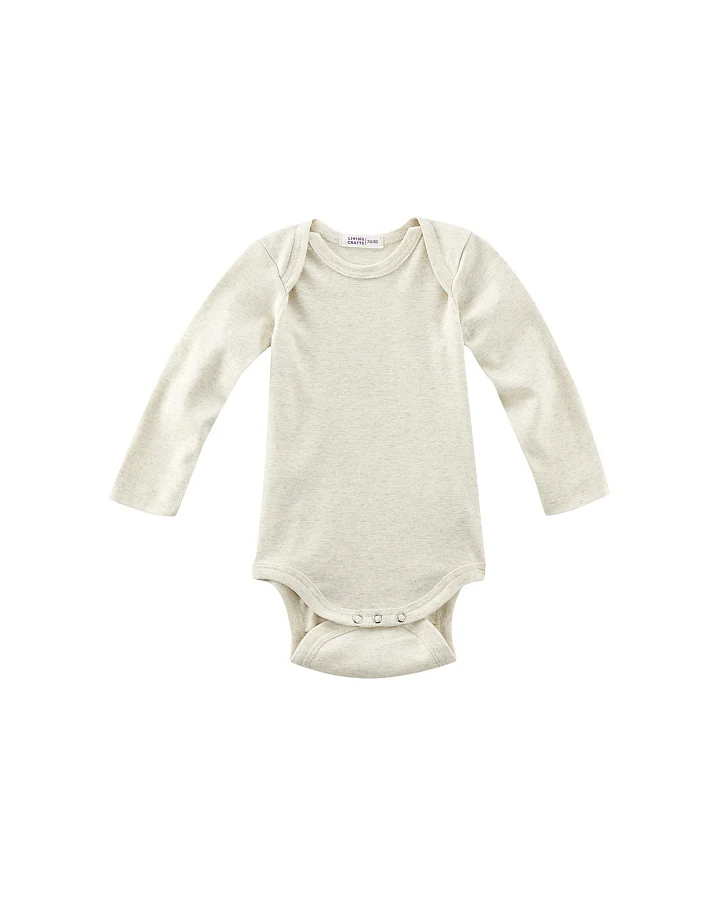 Living Crafts Baby Body Langarm Bio-Baumwolle beige-melange Gr. 50/56
