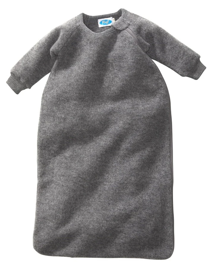 Schlafsack Baby mit Arm Bio-Merinowolle Ganzjahr fels Gr.74/80