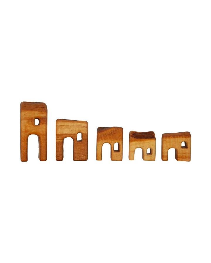 Holzbausteine natur Kleine Siedlung, Erlenholz 5-teilig