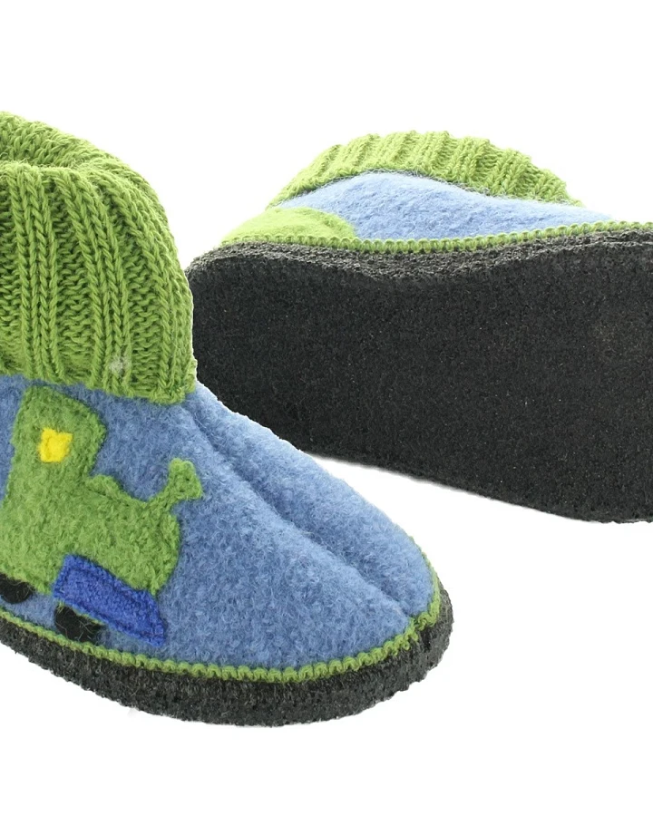 Kinder Hausschuhe Hüttenschuhe Zug "Martin" blau Gr.24