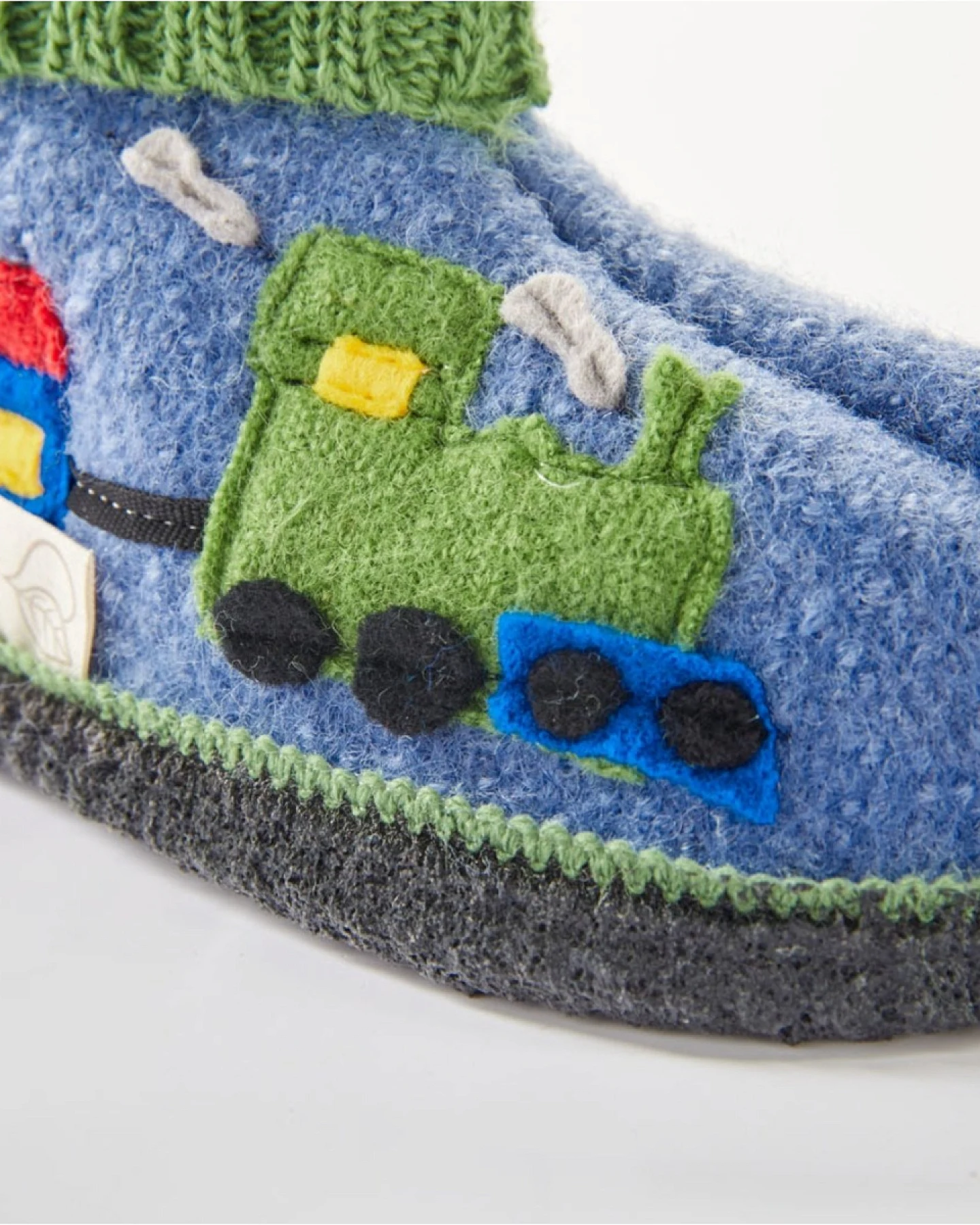 Kinder Hausschuhe Hüttenschuhe Zug "Martin" blau Gr.29 – Ansicht 2