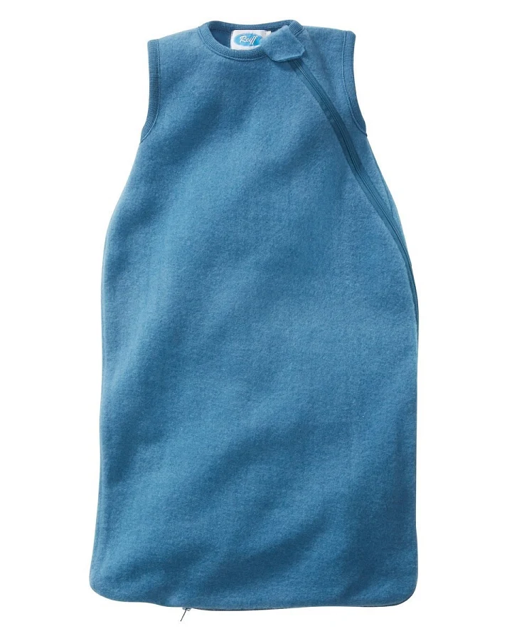 Schlafsack Baby ohne Arm Bio-Merinowolle Fleece Ganzjahr pazifik Gr.86/92