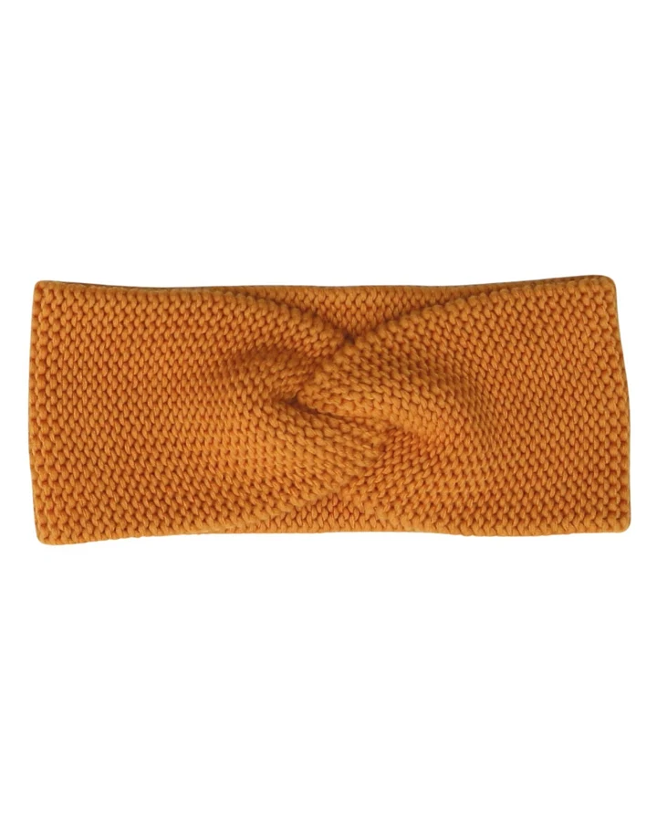 Kinder Stirnband Strick Bio-Baumwolle curry Gr. 50/52
