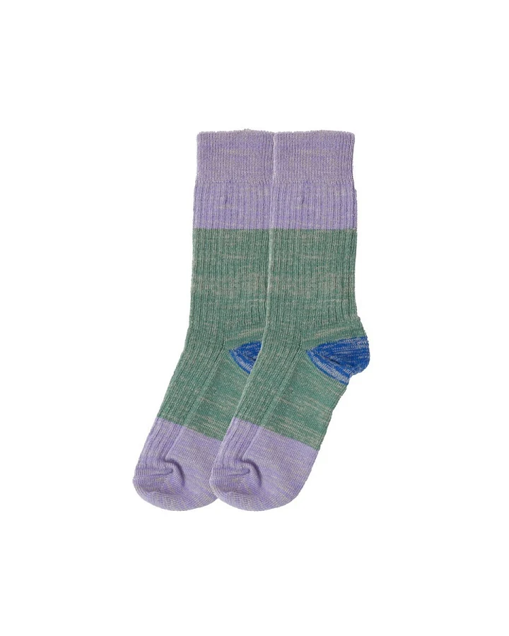 Damen - / Herrensocken Wollfgang grün-lila Gr.35-38