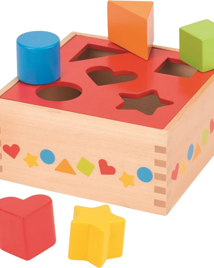 goki Steckspiel Würfel aus Holz 7-teilig 16 x 16 x 7,6 cm