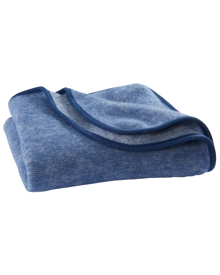Cosilana Babydecke Wolle-Baumwolle Fleece marine Maße 75 x 100 cm