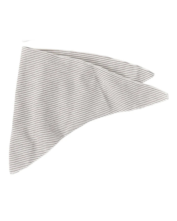 Lilano Baby und Kinder Dreieckstuch Wolle Seide grau-geringelt Maße 62 x 28 cm