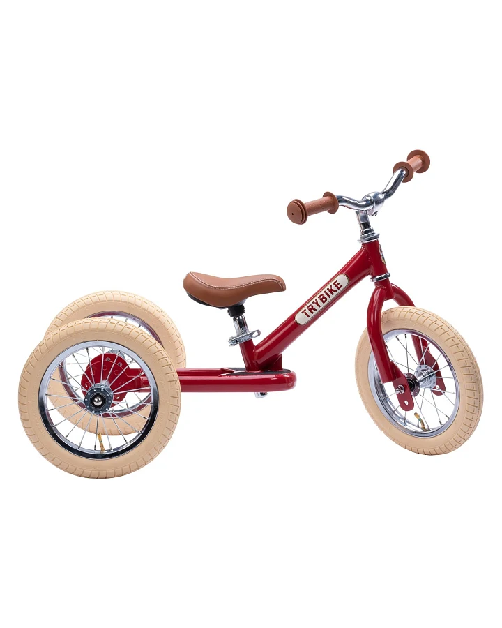 Trybike 2-in-1 Laufrad mit Stahlrahmen Vintage Red