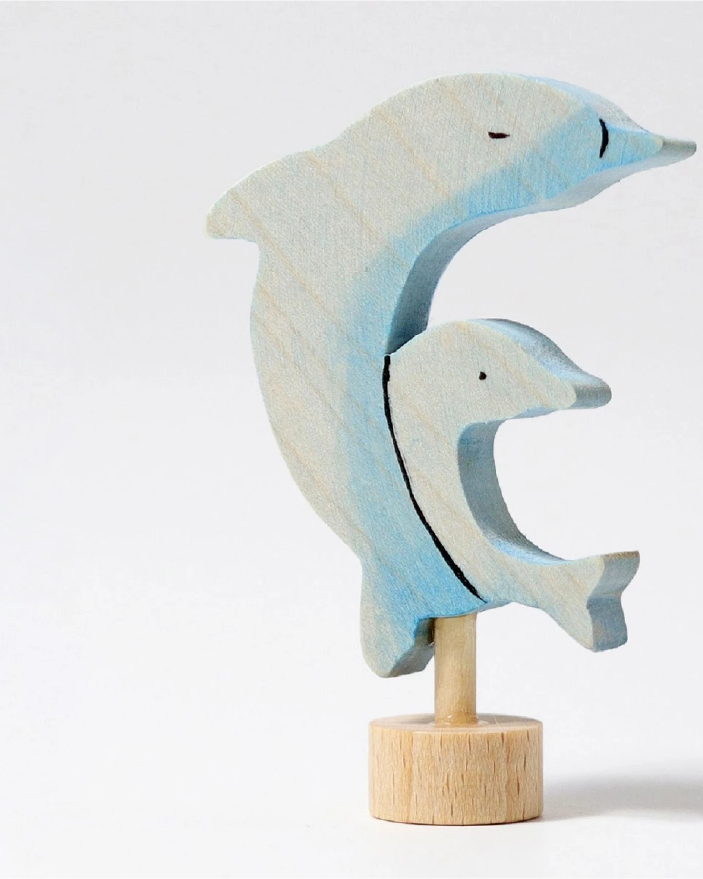 Grimms Delfine Steckfigur aus Lindenholz, bunt lasiert Höhe 7 cm – Ansicht 2