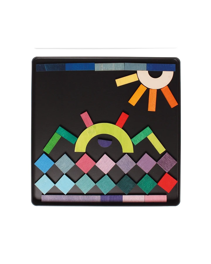 Produktseite: Grimms Magnetspiel Puzzle aus Birken- und Pappelholz 59-teilig Geo-Grafisch Maße 20,5 x 20,5 x 1,5 cm
