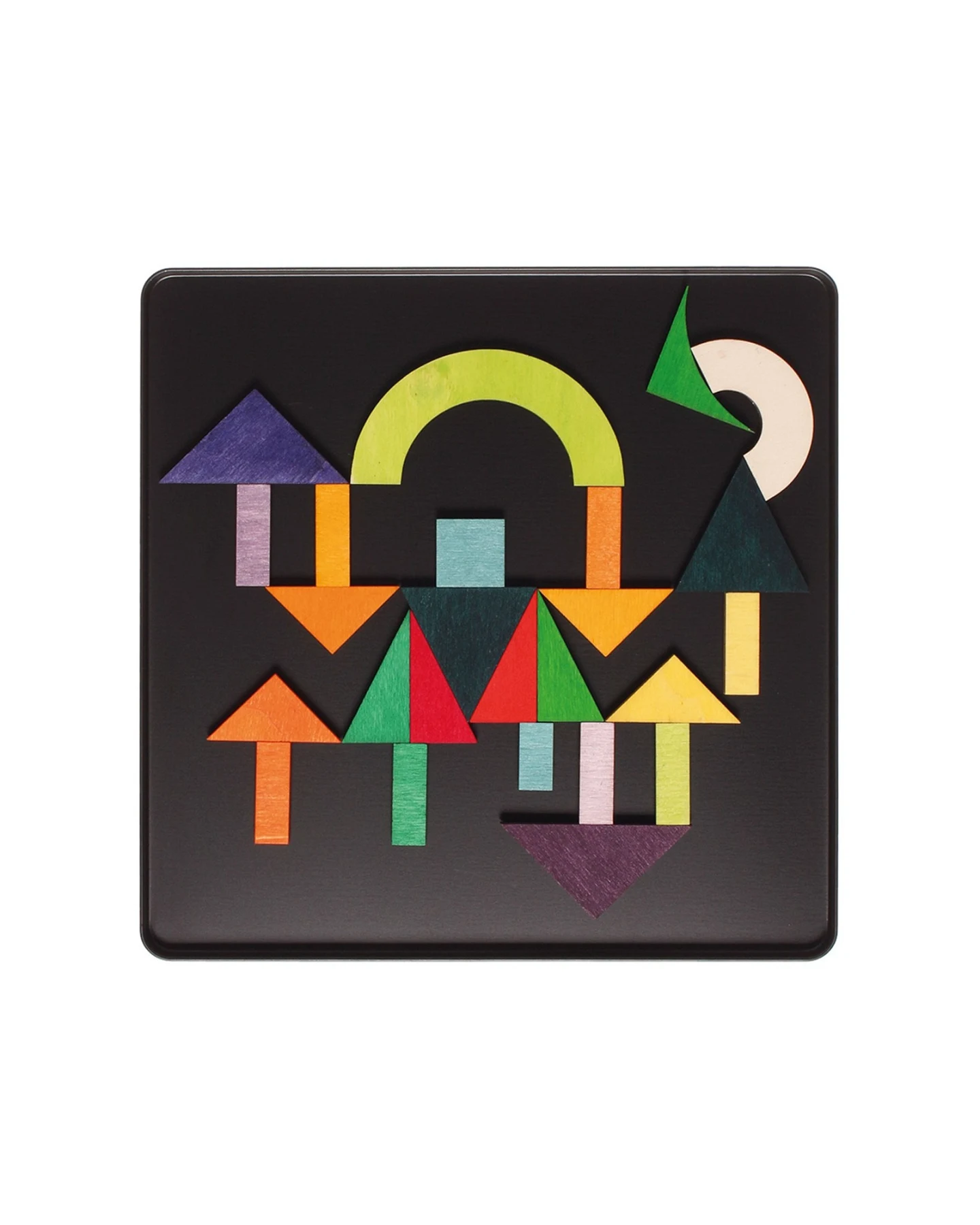 Grimms Magnetspiel Puzzle aus Birken- und Pappelholz 59-teilig Geo-Grafisch Maße 20,5 x 20,5 x 1,5 cm – Ansicht 2
