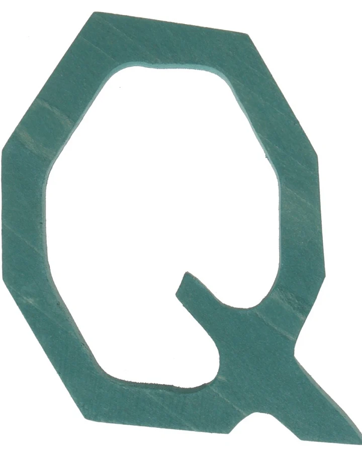 Grimms Anthroposophisches Q Buchstabe aus Lindenholz, bunt lasiert Maße 7,5 x 6 x 1 cm