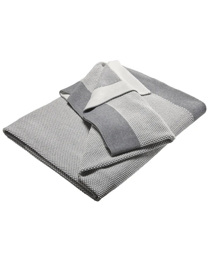 Kuscheldecke für Erwachsene Bio-Baumwolle ivorygrey-melange Maße 150 x 200 cm