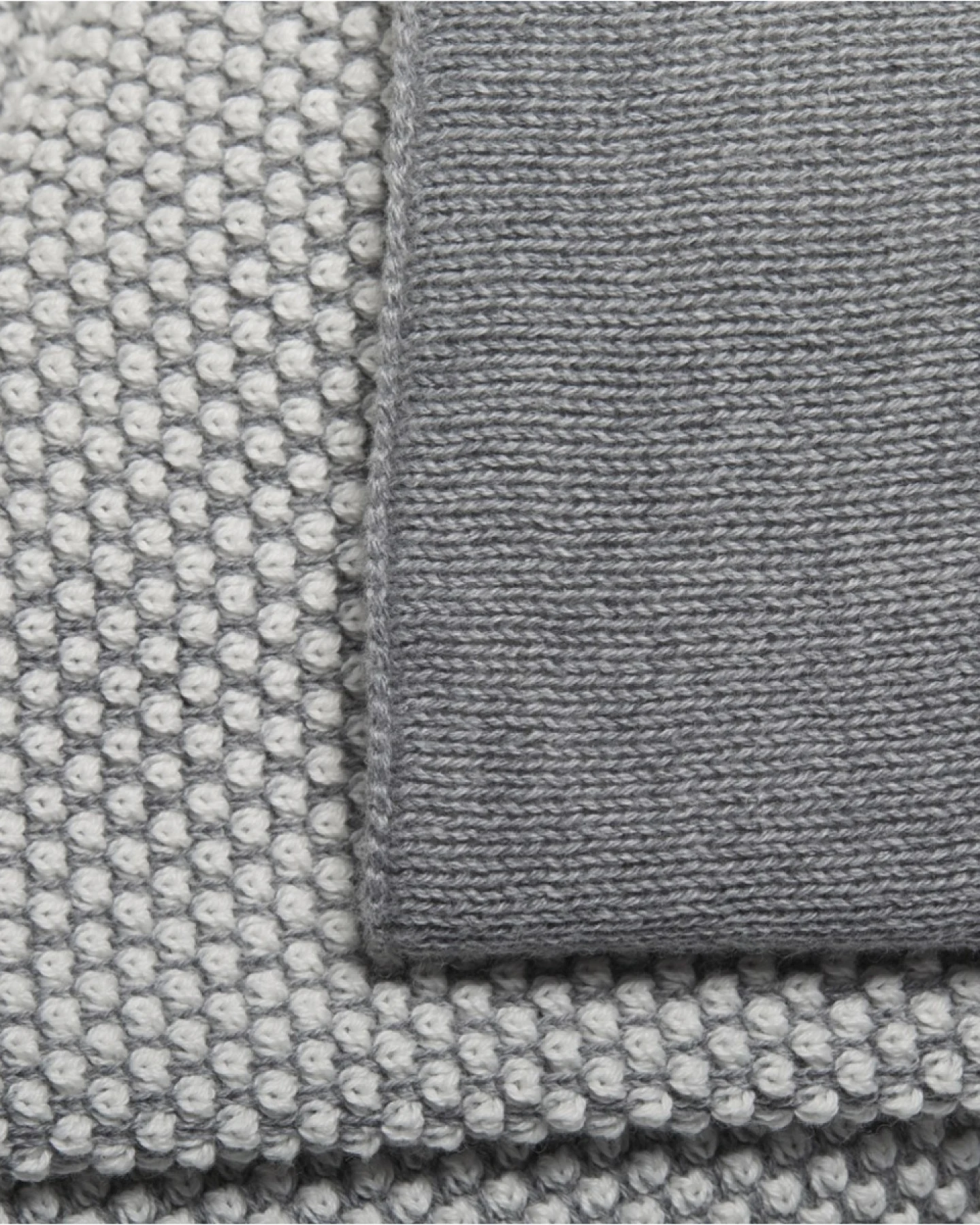 Kuscheldecke für Erwachsene Bio-Baumwolle ivorygrey-melange Maße 150 x 200 cm – Ansicht 2