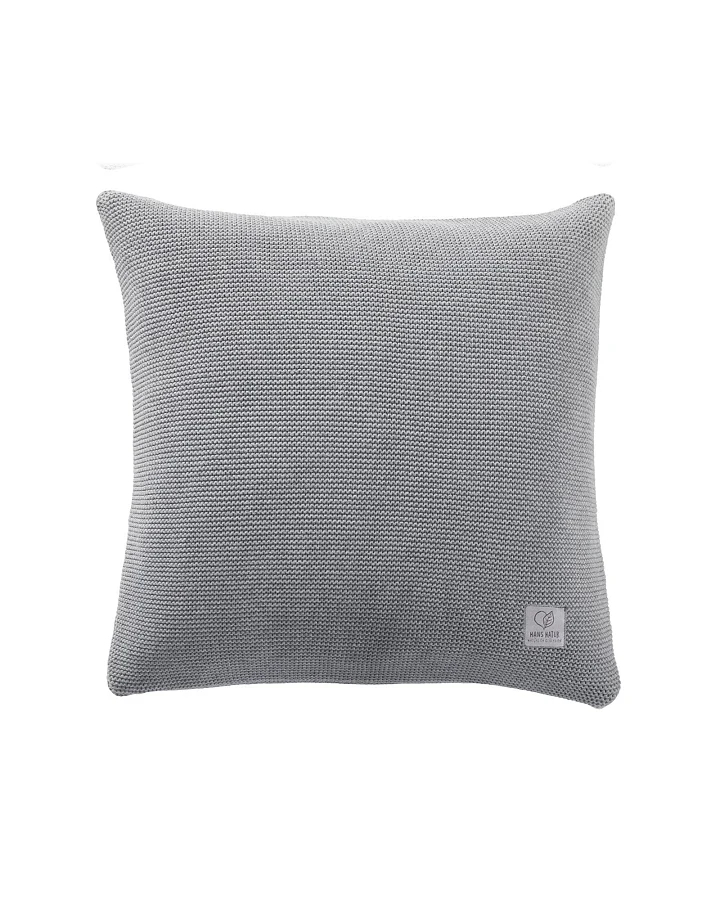 Kissenbezug 50x50 cm Bio Baumwolle light grey-melange Mit Reißverschluss